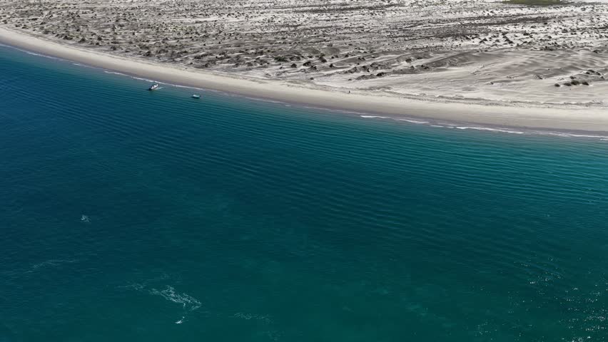 aerial view of sand dunes of bahia magdalena bay baja california sur mexico