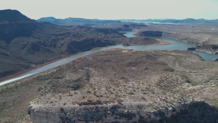 Drone Hyperlapse of the Agua Fria River Inflow to Lake Pleasant
