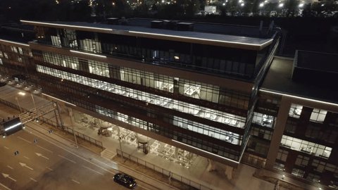 Aerial Spiral Descent around Moscow Business Center