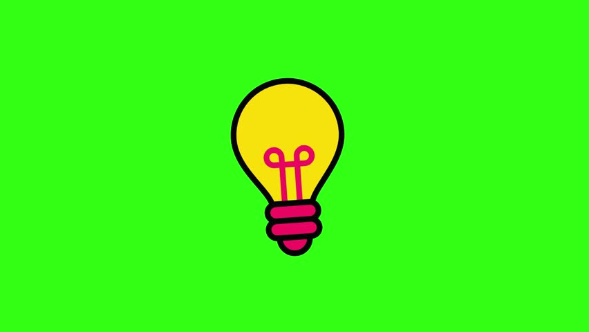 Yellow pink lamp animation on green screen