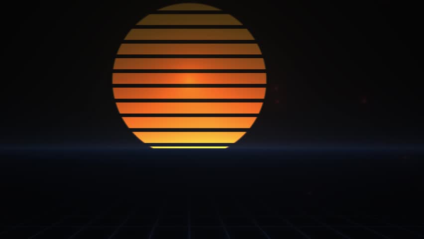 Orange sunset with horizontal lines effect