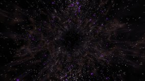 Starfield Travel Through Purple Nebula and Deep Space Galaxy. A dramatic starfield explosion with purple nebula clouds and countless distant stars, evoking deep space, cosmic travel, galaxy exploration and scifi backgrounds for film. - Powered by Shutterstock - Get 15% off with code: PIKWIZARD15