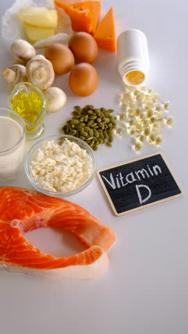 Foods containing vitamin D and omega 3. Selective focus. Food.