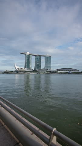Marina Bay Singapore cityscape. Bay with waterfront modern architecture. travel and tourism in Asia.