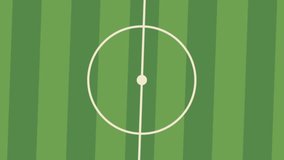 Slow zoom out from a vector football field. Minimalist flat design of a soccer stadium with green grass and white lines for sports highlights, gaming UI, and fitness app backgrounds. - Powered by Shutterstock - Get 15% off with code: PIKWIZARD15