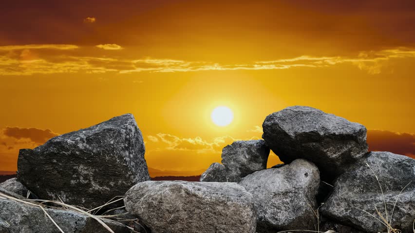 sunset rock mountains nature landscape horizon