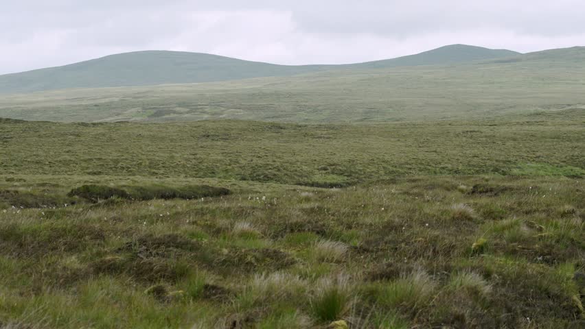 Shot of the hills and heather moorland on the Isle of Lewis.