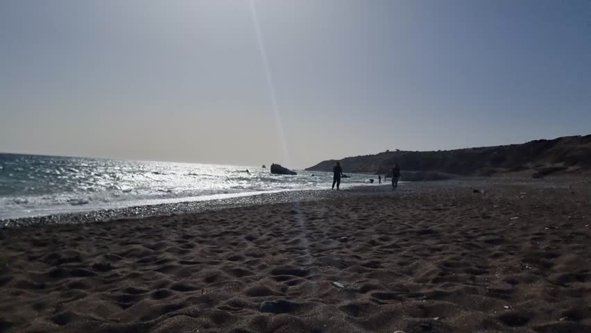 Sunset Walk on Aphrodites Beach in Cyprus