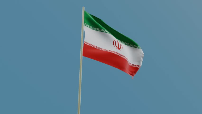 Iran flag waving in wind