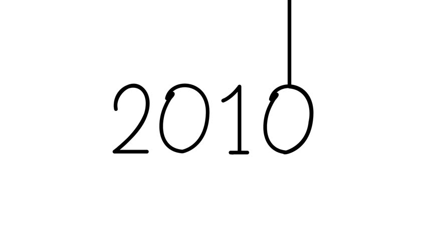 2012 years continuous line dynamic scrolling progression timeline animation on black background. single one line art yearly past to future time 2012 numbers evolution