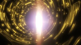 Golden glowing liquid rings forming a futuristic tunnel with bright core flare - Powered by Shutterstock - Get 15% off with code: PIKWIZARD15