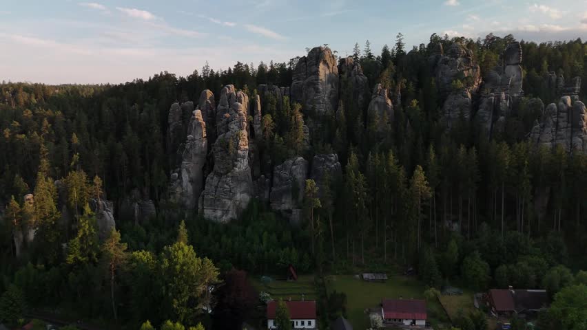Aerial View of Teplice Rocks in Adrspach Teplice Mountain Park, Bohemia, Czech Republic