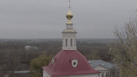 Drone Descending Front Kolomna Church Dome D Log