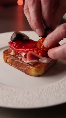 A delicious breakfast at a European restaurant. Close-up