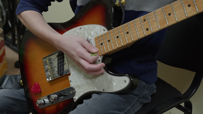 Close-up video of a musician