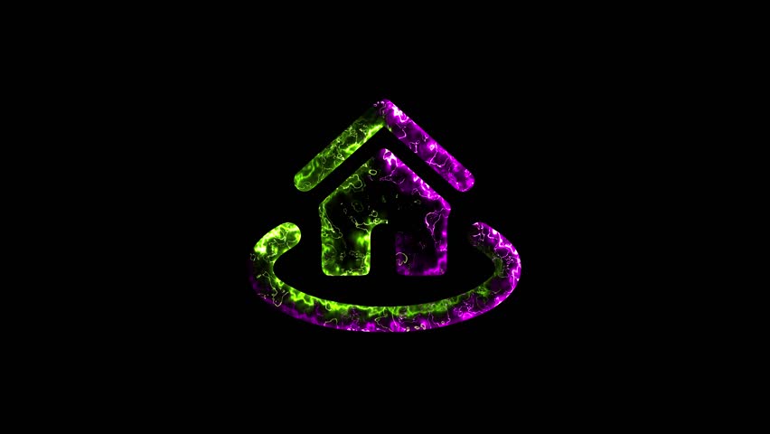 Glowing Home Refresh System and Connected Living Hub two color neon saber effect animation on black background