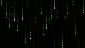 Green Binary Code Matrix Digital Rain Background, Falling Green Binary Data Stream Hacker Screen Concept, Retro Tech Glowing Binary Numbers Digital Code Flow, Zero and One Matrix Animation - Powered by Shutterstock - Get 15% off with code: PIKWIZARD15