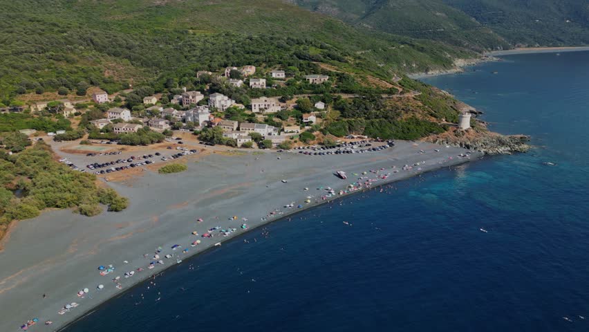 Drone aerial view of Plage d