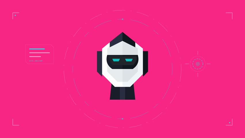 Futuristic Artificial Intelligence Robot Head Icon Concept