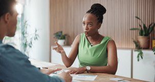 Business, people and meeting with documents in office for discussion, planning and copywriting data. Team, talking and writing notes with paperwork, explain procedure and stats for publication report - Powered by Shutterstock - Get 15% off with code: PIKWIZARD15