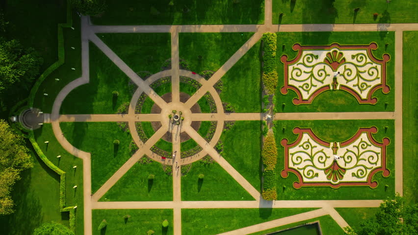 Aerial view of historic Castle de Haar, Utrecht. Historic castle built in The Netherlands