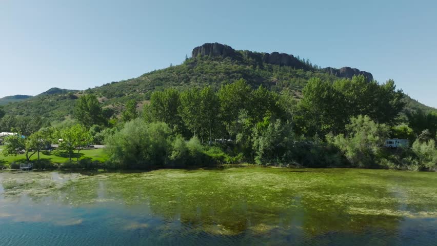 Table Rocks and the Rogue River in Southern Oregon - Drone