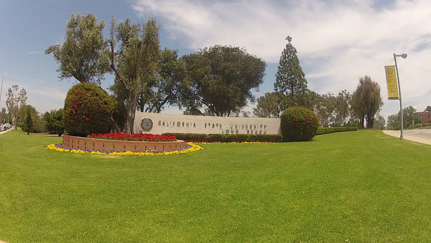 LONG BEACH, CA: May 5, 2013- A wide shot of the entrance sign for California