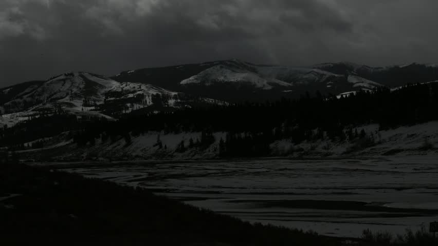 time lapse of winter in Lamar Valley Yellowstone National Park