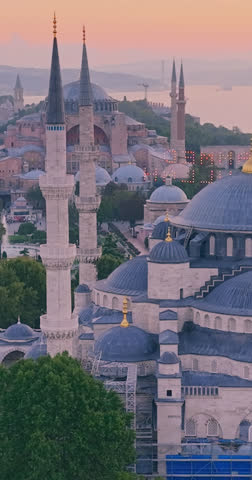 Magnificent Aerial Vertical View of Istanbul