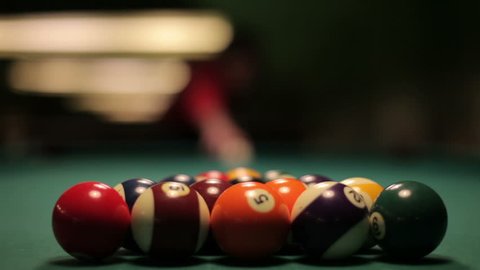 Pool Spread On Billiards Table. An opening spread on a pool table. This was shot with a 50 mm 1.4 Canon lens with a Canon Mark 5D2