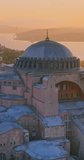 Majestic Hagia Sophia Dome Against a Golden Sunrise Sky in Historic Istanbul, Turkey - Powered by Shutterstock - Get 15% off with code: PIKWIZARD15