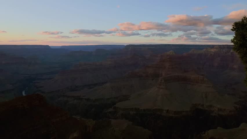Evening canyon landscape at Hopi Point in Grand Canyon National Park Arizona.