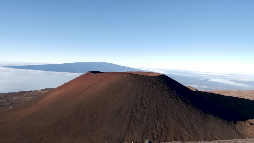 Mauna Kea volcano and craters, Big Island Hawaii. Highest mountain on the world. High quality 4k footage