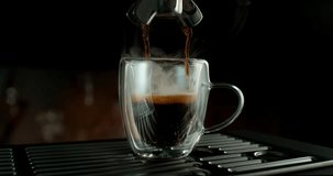 Super slow motion shot of espresso pouring into a glass cup with a slow orbital camera movement. Rich crema forms as the camera circles the cup, creating a cinematic coffee scene with depth and detail. - Powered by Shutterstock - Get 15% off with code: PIKWIZARD15