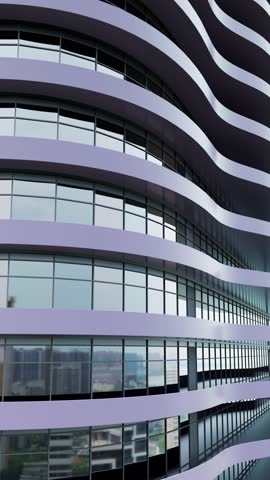 modern glass facade of an office building	