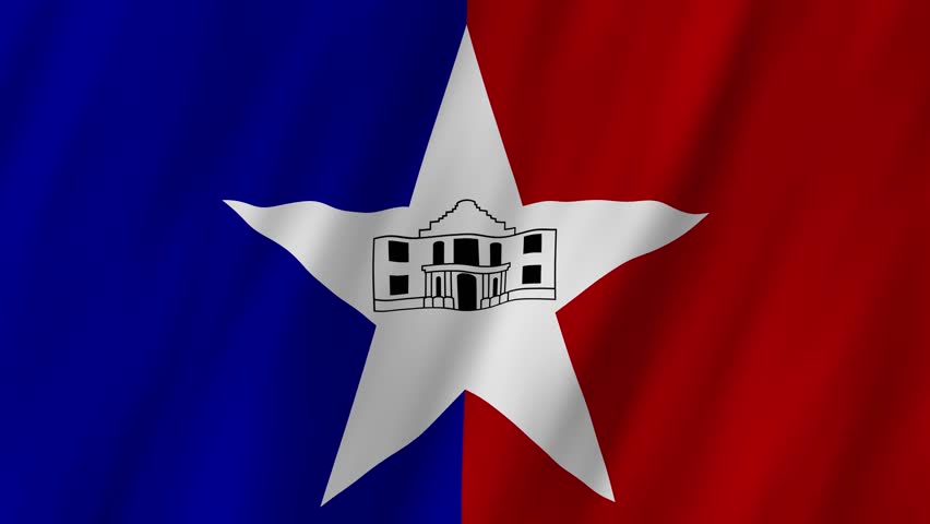 San Antonio City Flag Waving 4K Realistic Alamo Texas National Symbol Motion Graphic