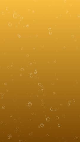 4K vertical video seamless loop animation of white carbonated bubbles rising up on an orange background. Refreshing orange soda concept.