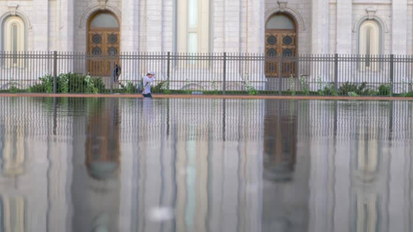 Reflecting Pool at Temple Square Salt Lake City Utah LDS