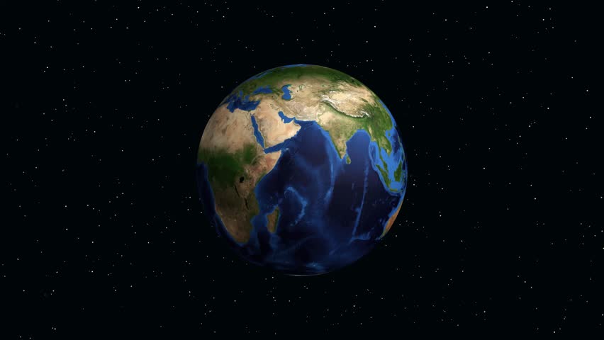 Digital globe rotates and zooms into North America, highlighting Erie Pennsylvania with informational data graphics