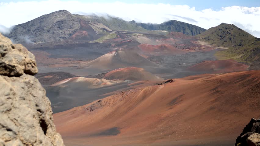 Haleakala volcano and craters, Maui Hawaii. High quality 4k footage