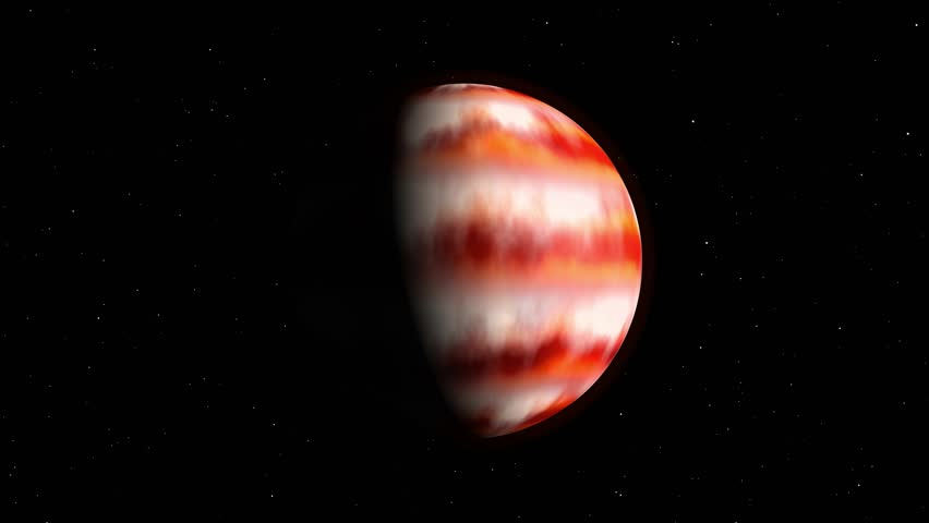 Looping Red and Orange Gas Giant Planet Animation