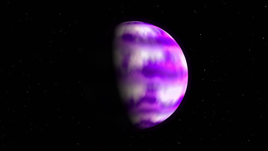 Looping Purple Gas Giant Planet Animation in Space