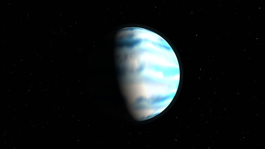 Looping Light Blue Gas Giant Planet Animation