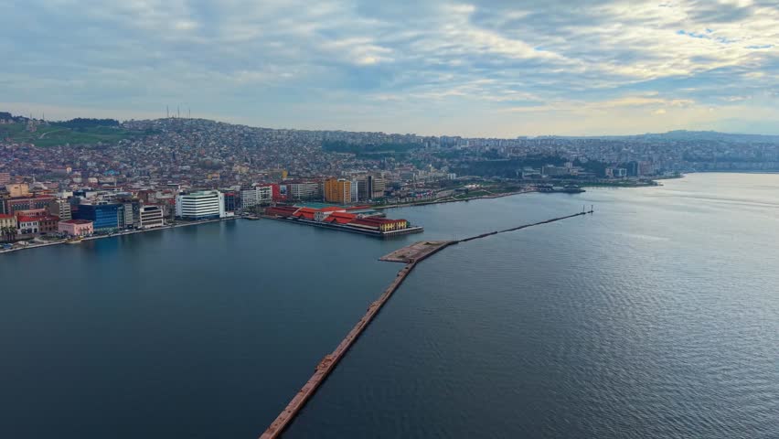 Izmir Konak Pier Shopping Mall, a historical site by the sea, aerial view 4