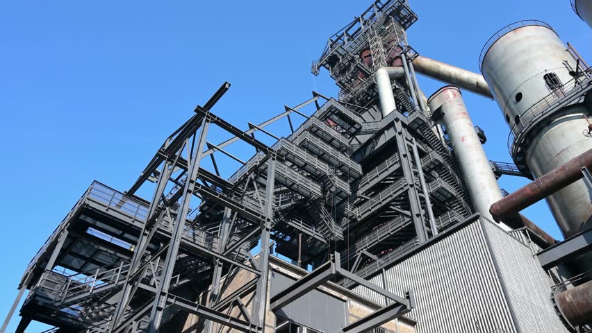 Le Fonds Belval Esch sur Alzette, center of the Luxembourg iron and steel industry, smelting works and blast furnace mixed with modern architecture