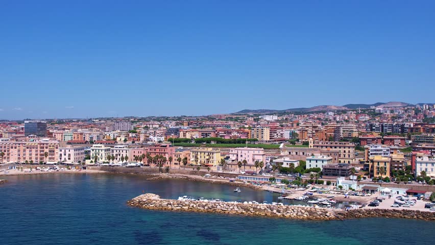 
drone video of civitavecchia, italy
