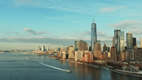 New York skyline panoramic cityscape. New York famous skyscrapers horizon. New York aerial drone panorama. New York waterfront view. - Powered by Shutterstock - Get 15% off with code: PIKWIZARD15