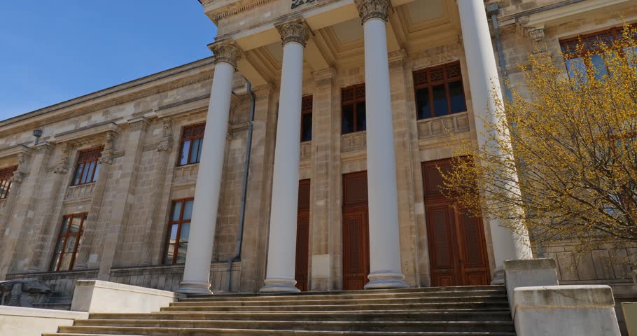 Neoclassical Architecture and Massive Columns of Istanbul Archaeology Museum