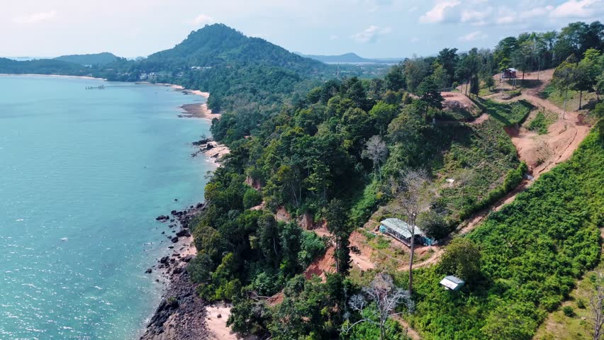 Aerial landscape Laem Nga Beach Phuket southern Thailand scenic coastline
