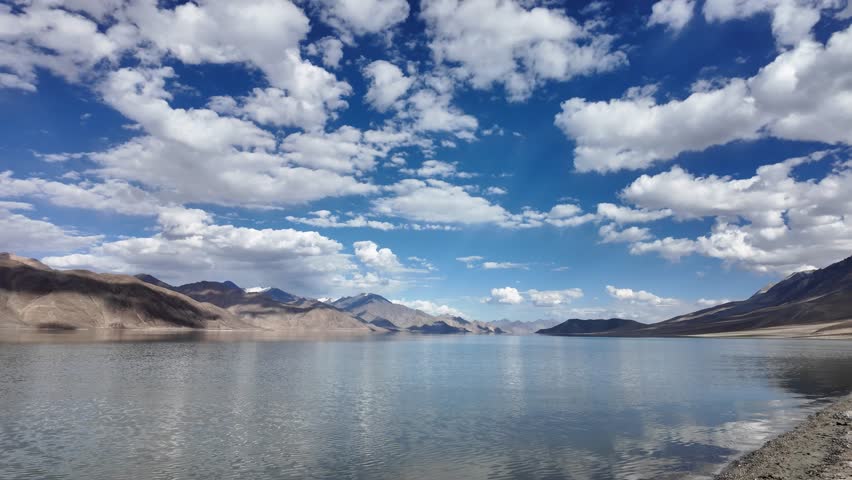 Beautiful landscape of Pangong Tso Lake in Ladakh, Northern India